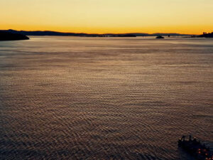 Golden sunset from Gables Inn Sausalito